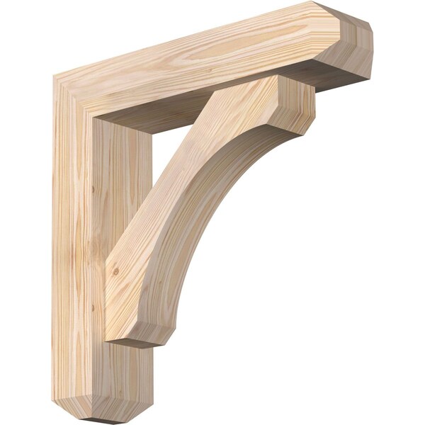 Ekena Millwork Legacy Craftsman Smooth Bracket w/ Offset Brace, Douglas Fir, 5 1/2"W x 22"D x 22"H BKT0604X22X22LEC04SDF - main